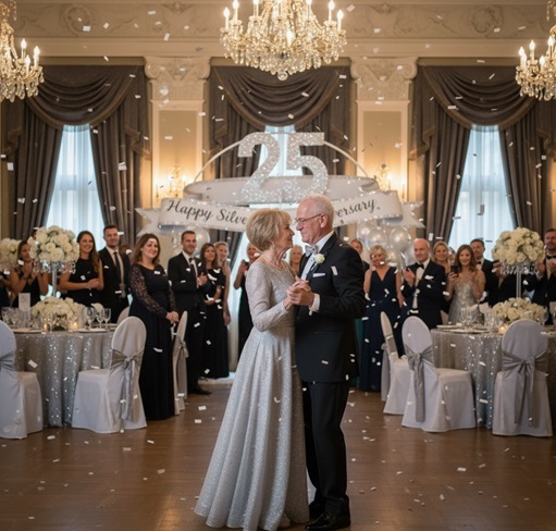 Anniversary couple dancing to their special song in Norfolk