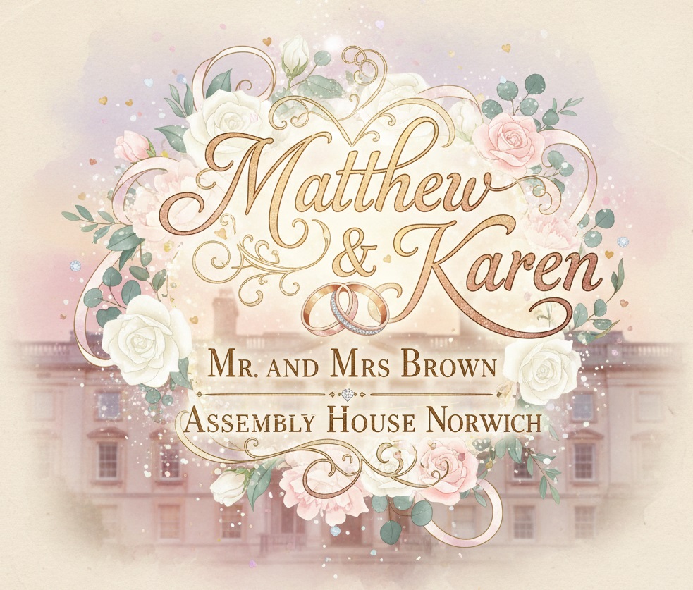 The blog post for Matthew and Karen's Wedding at the Assembly House in Norwich